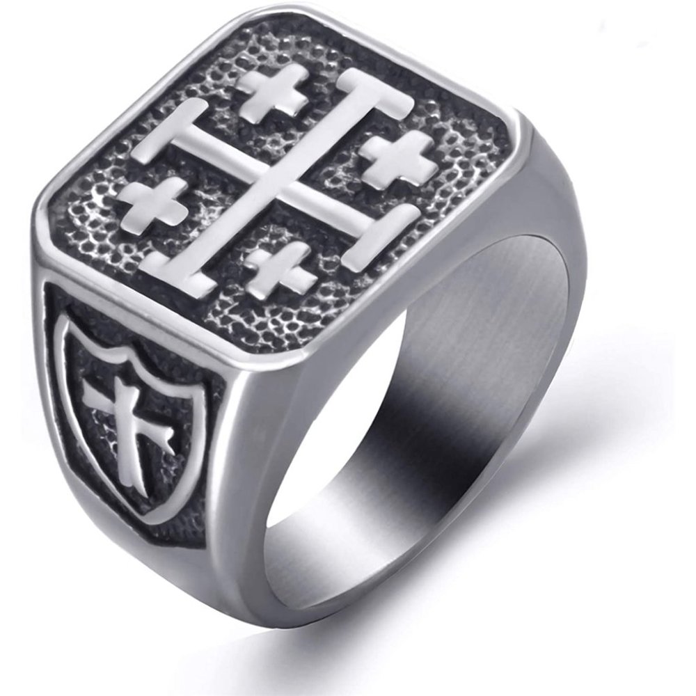 🆕Jerusalem Cross Stainless Steel Ring - Picture 2 of 4